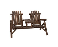 Slickblue Adirondack Patio Set 2 Chair Lounger with Center Coffee Table for Outdoor Relaxation