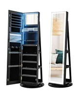 Gouun Led Lighted Standing Jewelry Cabinet
