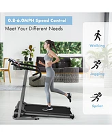 Gymax Folding Treadmill 1100W Electric Motorized Running Jogging Walking Machine