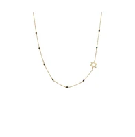 Sapphire Blue Bezel Star Of David Necklace 14K