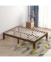 Gouun 14 Inch Full Size Wood Platform Bed Frame with Wood Slat Support