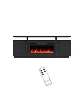 Mondawe 70" Tv Stand with 36" Electric Fireplace With Remote Control,White