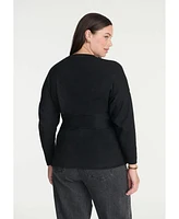 Eloquii Plus Elements Tie Waist Sweater