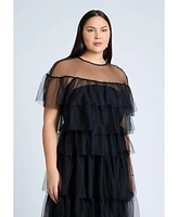 Eloquii Plus Ruffle Tulle Maxi Dress