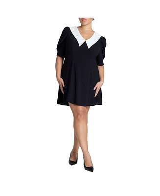 Eloquii Plus Contrast Collar Mini Dress