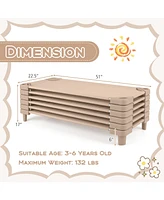 Gouun Kids Stackable Daycare Cot Pack of 6 with Detachable Oxford Cloth