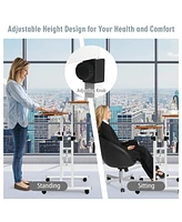 Gouun 2 in 1 Height Adjustable Sit Standing Computer Desk