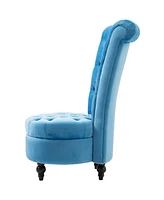 Slickblue Tufted High Back Plush Velvet Upholstered Accent Chair Low Profile and Stylish Design