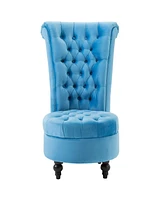 Slickblue Tufted High Back Plush Velvet Upholstered Accent Chair Low Profile and Stylish Design