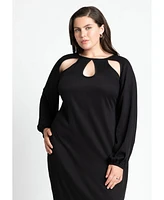 Eloquii Plus Cutout Neckline Puff Sleeve Dress