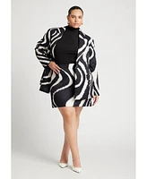 Eloquii Plus Size Oversized Printed Blazer