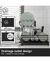 Mega Casa Double-layer Bamboo Dish Rack For Home Kitchen