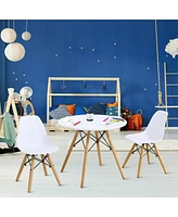 Gouun Kid's Modern Dining Table Set with 2 Armless Chairs