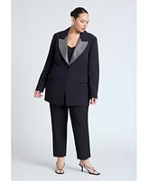 Eloquii Plus Embellished Lapel Oversized Blazer