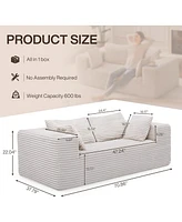Tribesigns 2 Seater Loveseat Sofa,Fabric Couch No Assembly Required, Modern Loveseat Sofa with 2 Pillows, 70-Inch Contemporary 2-3-Seater Deep Seat So