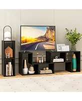 Gouun 3 Pieces Adjustable Tv Stand for TVs up to 65 Inch with Shelves-Mixed