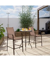 Gouun 3 Pieces Outdoor Patio Bar Table Stool Set