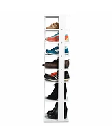 Gouun Wooden Shoes Storage Stand 7 Tiers Shoe Rack Organizer Multi-shoe Rack Shoebox