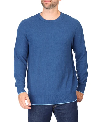 Tailorbyrd Men's Textured Waffle Crew Neck Sweater