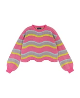 Andy & Evan Big Girls Wavy Hem Sweater