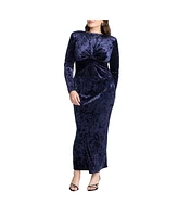 Eloquii Plus Twist Bodice Velvet Maxi Dress