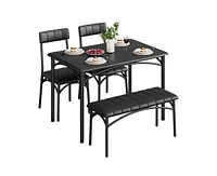 gaomon Dining Table Set for 5 Kitchen Table with 2 Upholstered Chairs and Bench 4 Pcs Rectangular Kitchen Table Set for Small Space Apartment Studio B