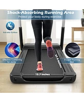 Gymax 2.25HP Folding Led Treadmill Electric Running Walking Machine w/ App Control Gym