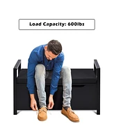 Gouun 34.5 ×15.5 ×19.5 Inch Shoe Storage Bench with Cushion Seat for Entryway