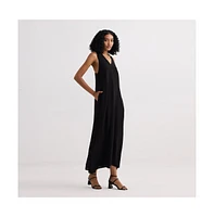 Crossed Chic Sleeveless Maxi Dress Black