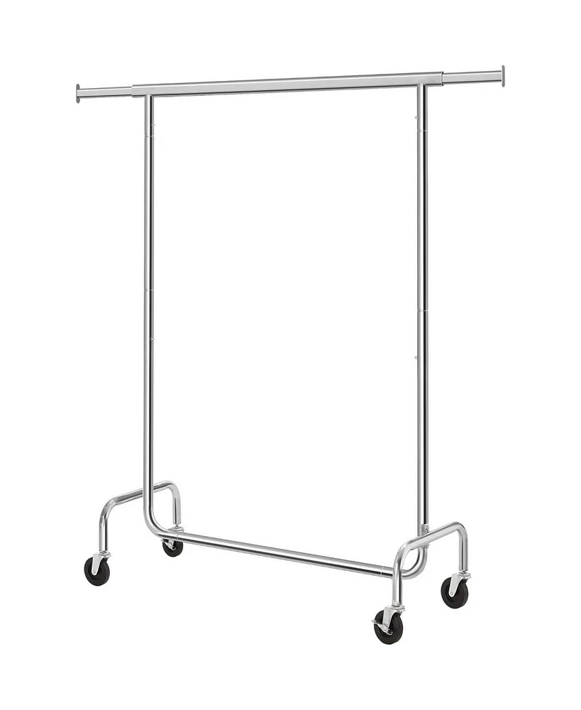 Slickblue Heavy Duty Metal Tube Clothes Garment Rack on Wheels Durable and Mobile