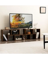 Gouun 3 Pieces Console Tv Stand for TVs up to 65 Inch with Shelves