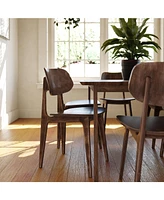 Emma+Oliver Gentry Set Of 2 Solid Wood Dining Chairs With Curved Oval Backrests