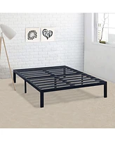 Slickblue California King Metal Platform Bed Frame with Heavy-Duty Slats for Strong Support