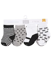 Hudson Baby Baby Girls Cotton Rich Newborn and Terry Socks Gray Black