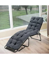 Gouun Outdoor Lounge Chaise Cushion with String Ties for Garden Poolside