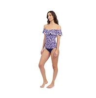Profile by Gottex Women's Juliette Off Shoulder Ruffle Tankini Soft Cups