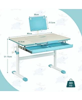 Gouun Height-Adjustable Kids Desk with Tilt Desktop and Book Stand
