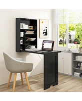 Gouun Wall Mounted Fold-Out Convertible Floating Desk Space Saver