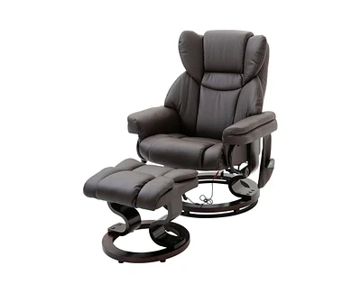 Slickblue Adjustable Faux Leather Remote Massage Recliner Chair with Ottoman Relaxation and Comfort