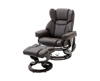 Slickblue Adjustable Faux Leather Remote Massage Recliner Chair with Ottoman Relaxation and Comfort
