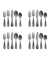 Kitchinox Alton Bay Black Satin 20-Pc. Flatware Set, Service for 4