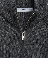 Mango Women's Zipper Detail Perkins-Neck Cardigan