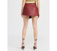 En Saison Women's Campbell Faux-Leather Skort