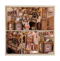 Cutebee Diy Book Nook Kit with Dust Cover, Bookshelf Insert Diy Miniature Kit Booknook Bookend Stand Bookcase Model Build Creativity Kit Decor Alley w