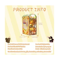 Cutebee Diy Book Nook Kit Diy Miniature House Dollhouse Kit for Adult and Teens, Booknook Bookshelf Decor Alley Model Build with Led Light, Gifts for