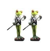 Fc Design "2-pc Gift Set" 6.75"H Frog Pool Player Figurine Statue Ornament Home Room Office Decor and Perfect Gift Ideas for Housewarming, Holidays an