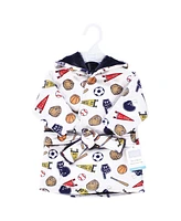 Hudson Baby Boys Mink with Faux Lining Pool and Beach Robe Cover-ups, Sports Fan, 0-6 Months