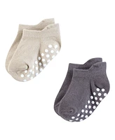 Hudson Baby Boys Unisex Non-Skid No-Show Socks, Navy Neutrals