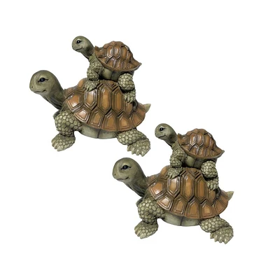 Fc Design "2-pc Gift Set" 6.5"W Tortoise with Baby Figurine Statue Ornament Home Room Office Decor and Perfect Gift Ideas for Housewarming, Holidays a