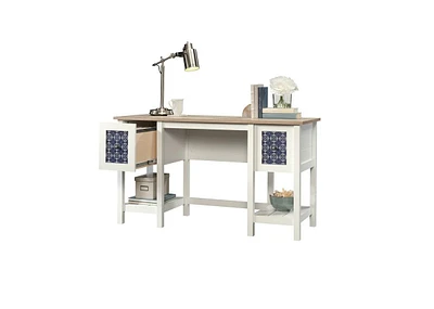 Slickblue Farmhouse Style Office Writing Desk with Top and 2 Drawers for Storage